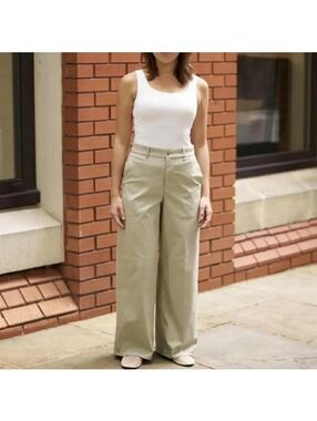 Uniqlo Tall Wide Chino Pants | Tall Green NWT XL